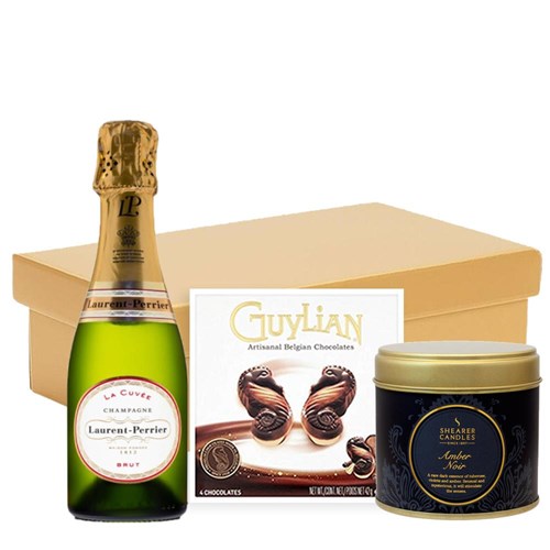 Mini Laurent Perrier La Cuvee Champagne 20cl & Candle Gift Hamper